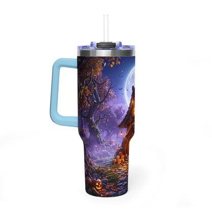 40oz Halloween Haunted Cottage Vacuum Tumbler