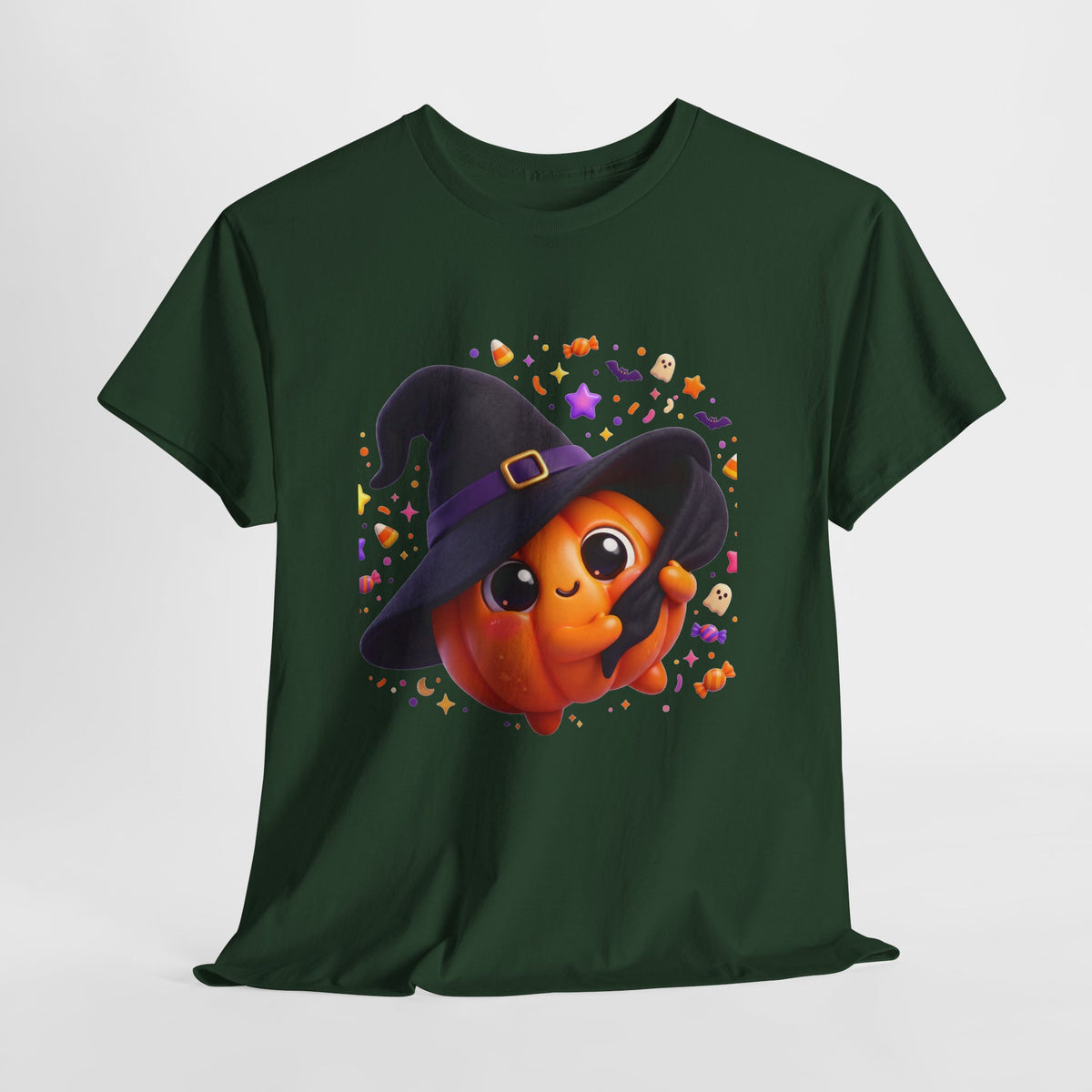 Pumpkin Witch T-Shirt — Cute Halloween Jack-o'-Lantern with Witch Hat