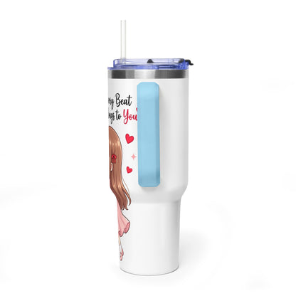 Cute Anime Boy Love Hearts 40oz Travel Tumbler