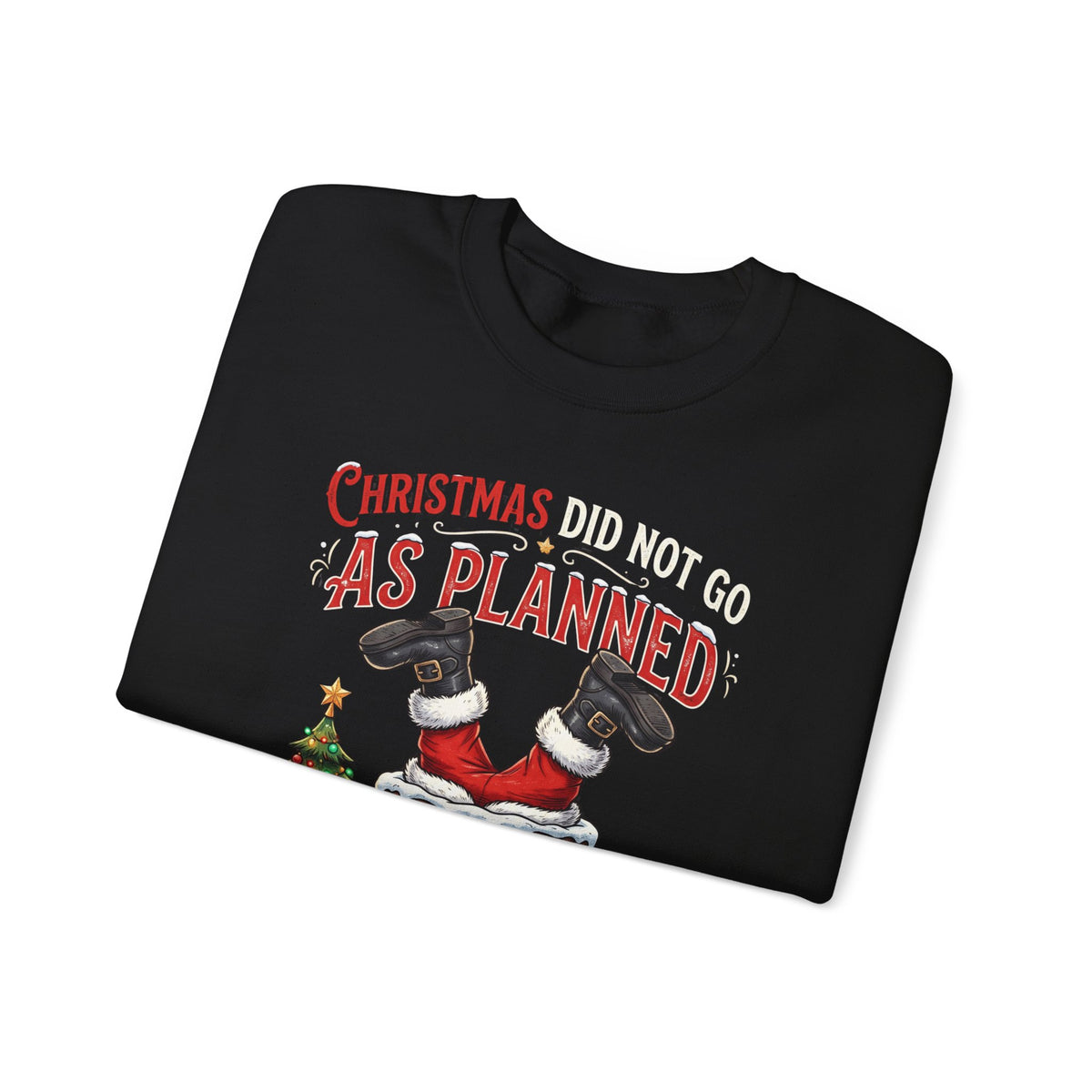 Christmas As Planned Sweatshirt — Funny Santa Tumble Holiday Crewneck