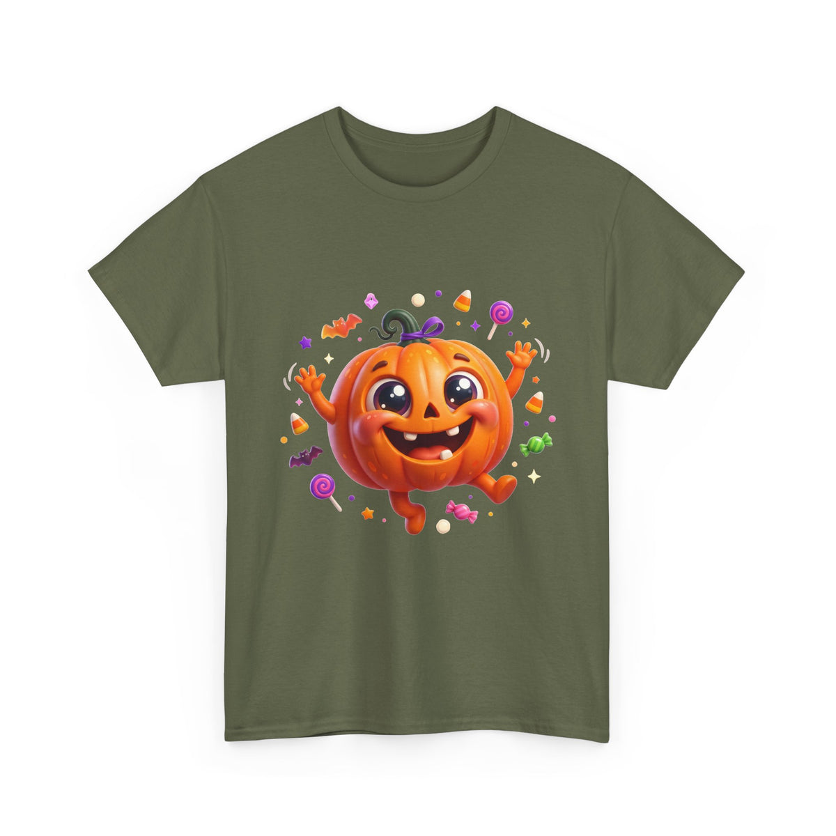 Halloween Pumpkin T‑Shirt — Happy Jack-O'-Lantern Candy Graphic Tee