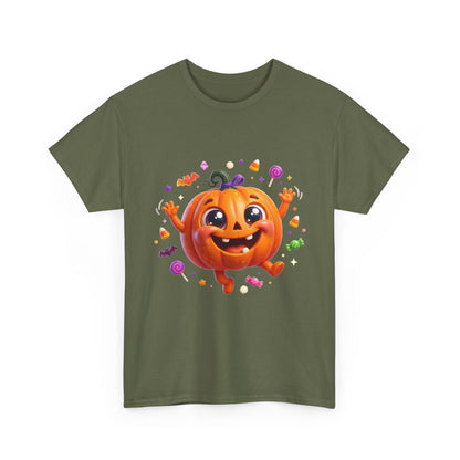 Halloween Pumpkin T‑Shirt — Happy Jack-O'-Lantern Candy Graphic Tee
