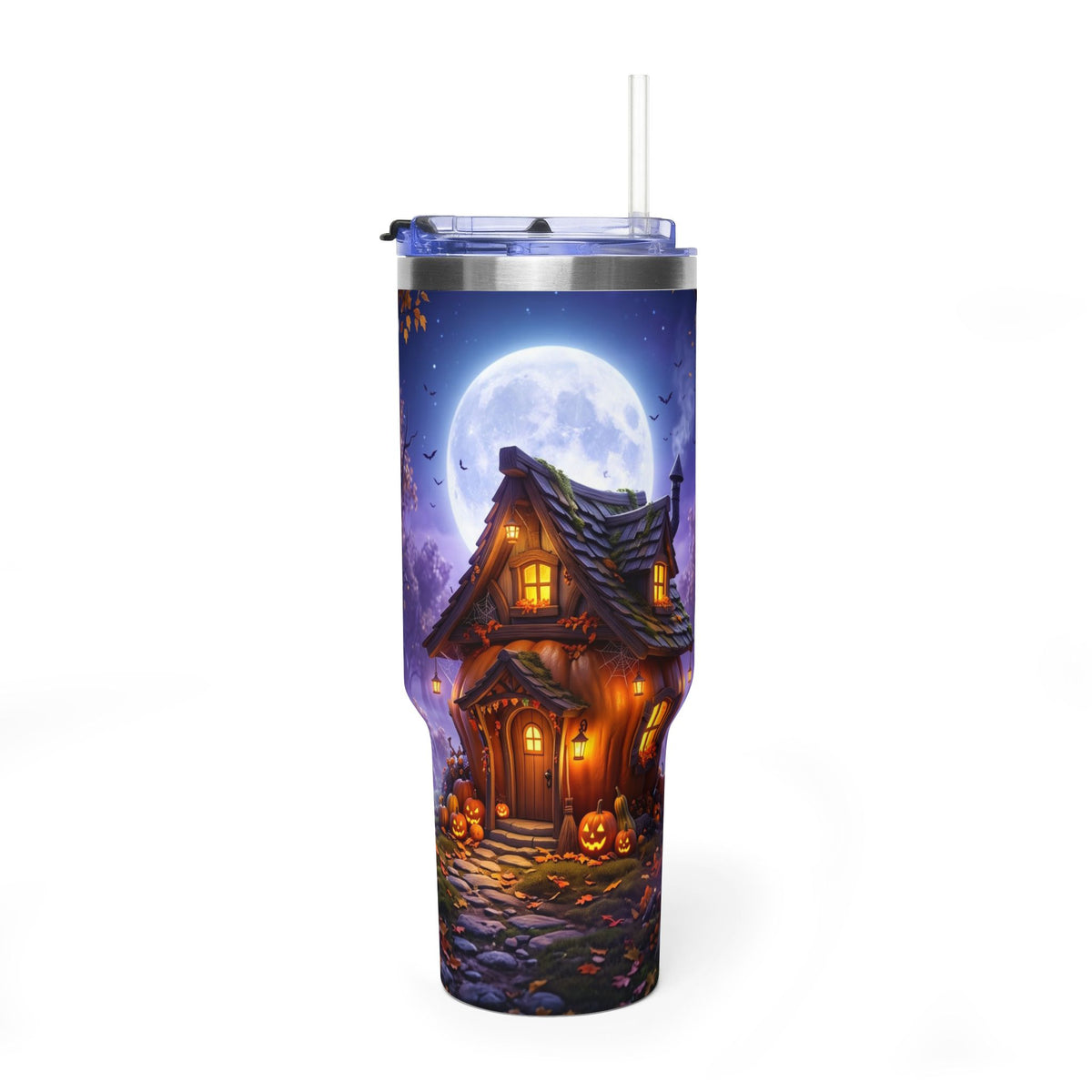 40oz Halloween Haunted Cottage Vacuum Tumbler