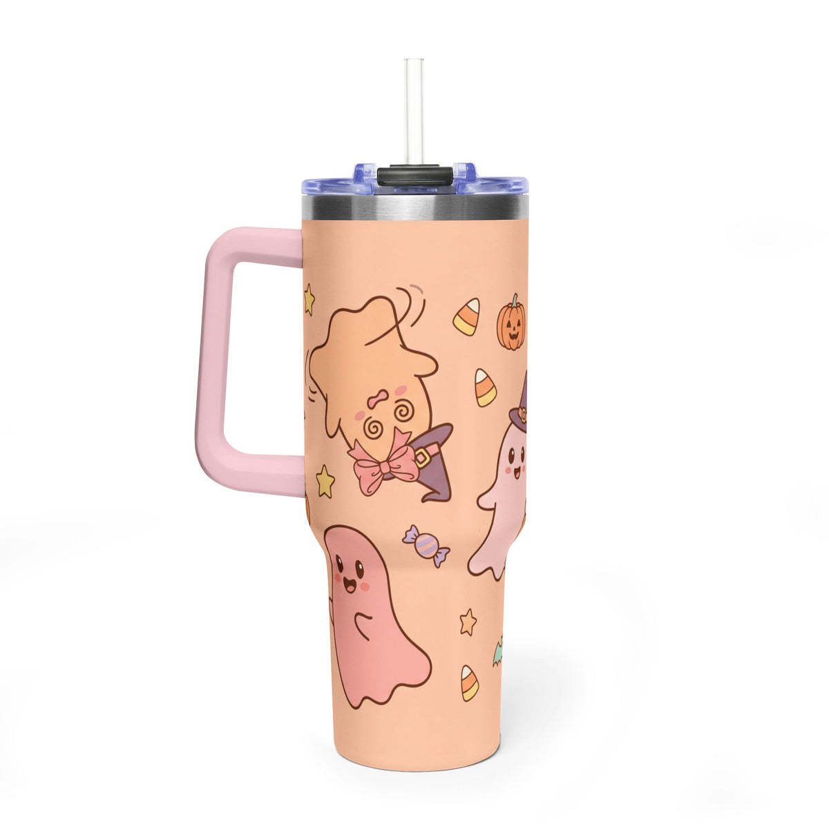 40oz Halloween Ghosts & Pumpkins Thermal Tumbler
