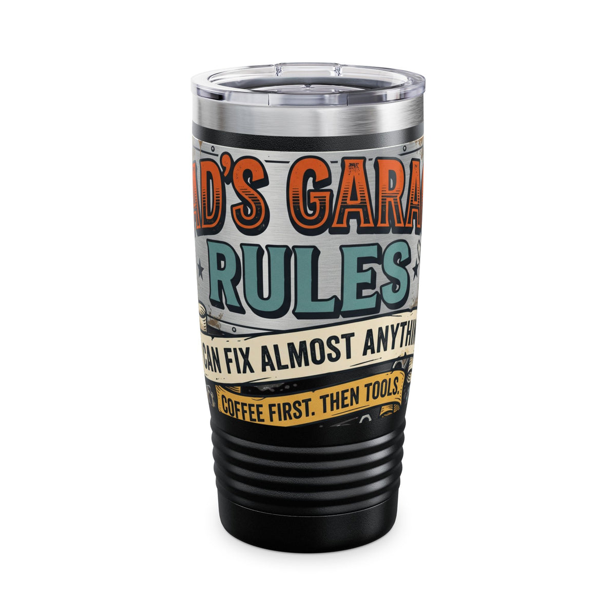 20oz Tumbler – Dad’s Garage Rules Coffee Travel Cup