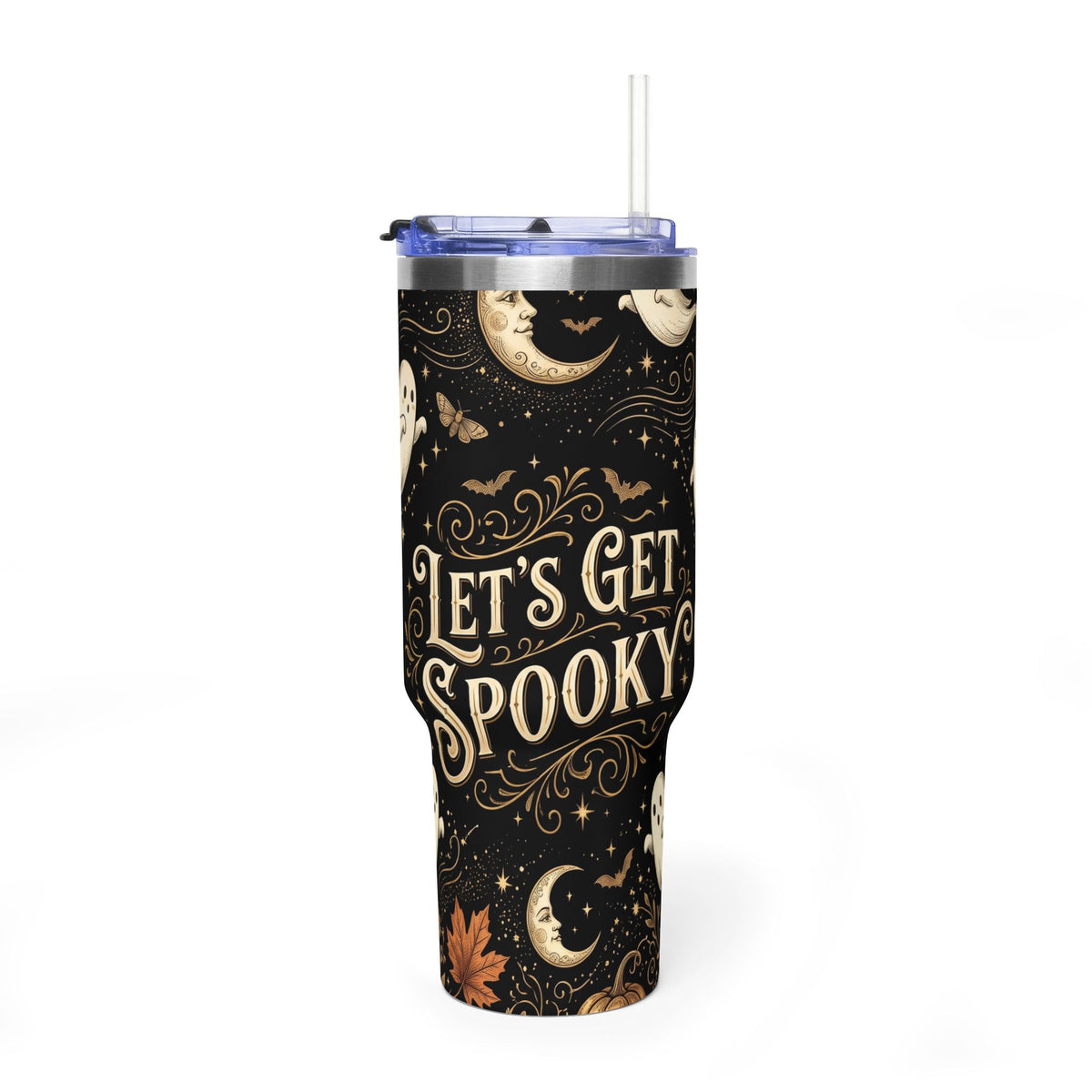 Let’s Get Spooky Halloween Ghosts & Pumpkins 40oz Thermal Tumbler