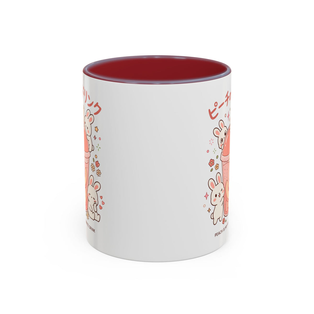 Peach Drink Bunny Mug — Cute Kawaii Coffee Tea Cup (11/15oz)