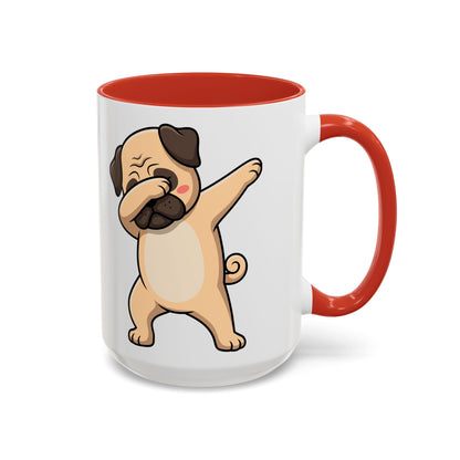 Dabbing Pug Coffee Mug — Cute Dog Accent Mug (11/15 oz)