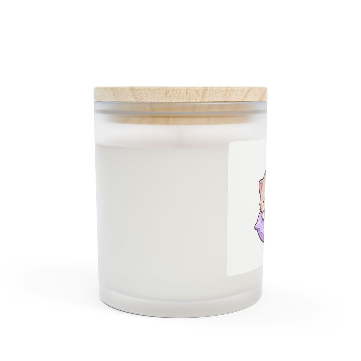 Sleeping Cat Frosted Glass Candle — 11oz Cozy Scented Candle