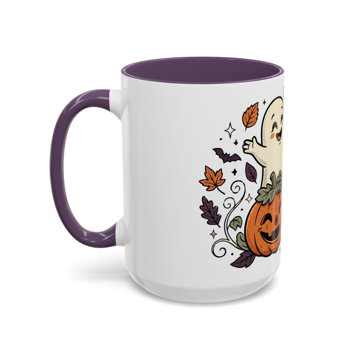 Halloween Ghosts & Pumpkins Coffee Mug — Cute Spooky Accent Mug (11/15oz)