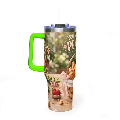 You Make Life Peachy Cat Ice Cream 40oz Tumbler