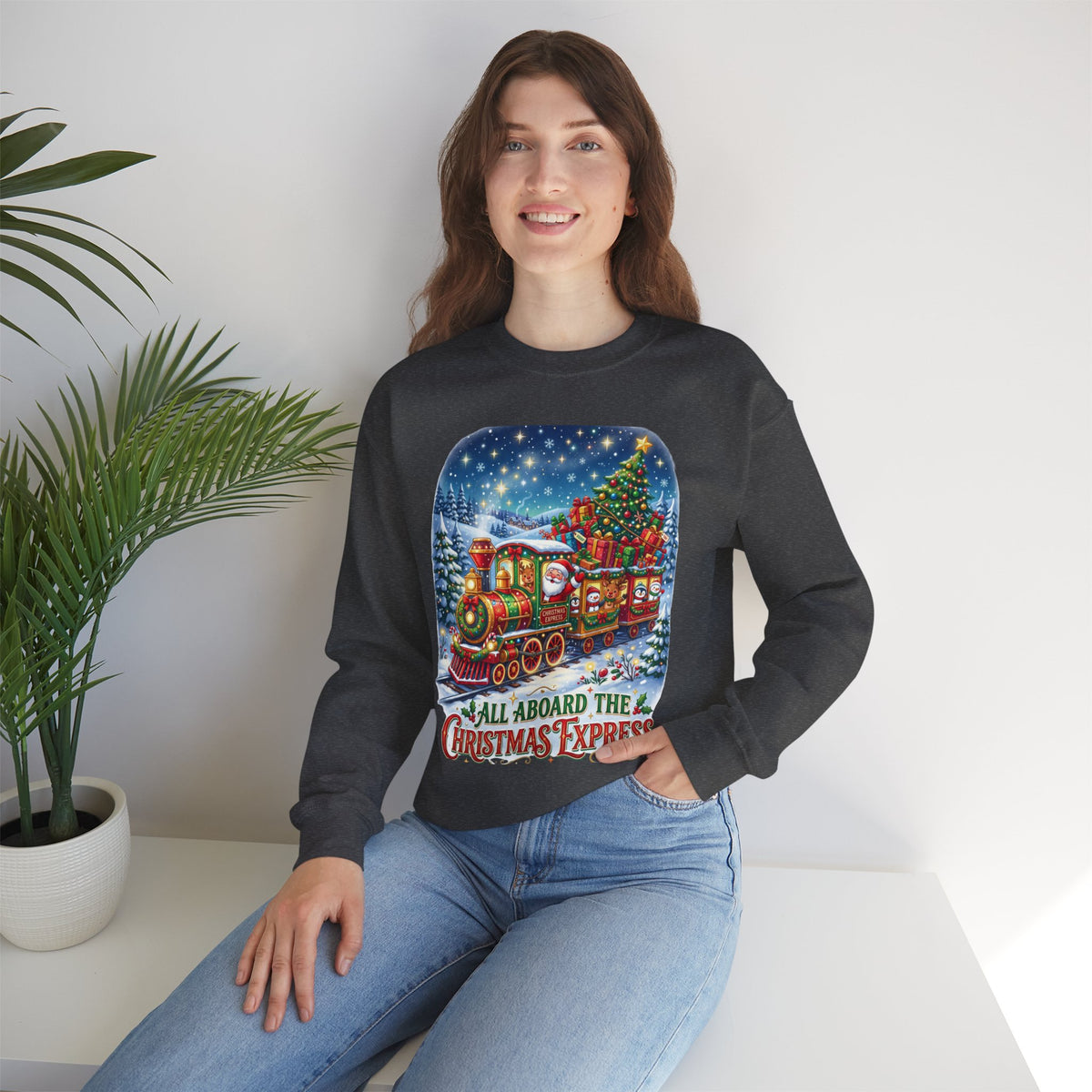 Christmas Express Crewneck Sweatshirt — All Aboard the Christmas Express Holiday Sweatshirt