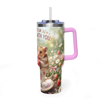 Life Is Sweeter With You Hamster Floral 40oz Thermal Tumbler