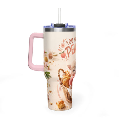 You Make Life Peachy Cat 40oz Travel Tumbler