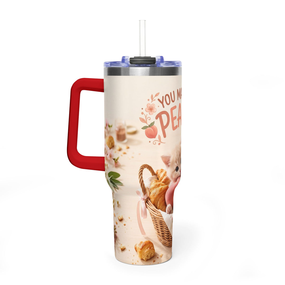 You Make Life Peachy Cat 40oz Travel Tumbler