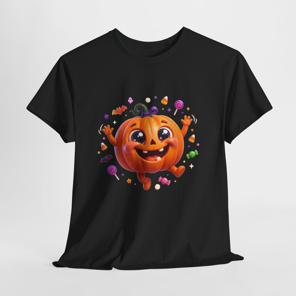 Halloween Pumpkin T‑Shirt — Happy Jack-O'-Lantern Candy Graphic Tee