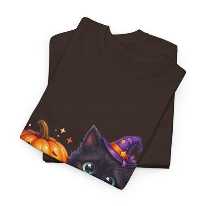 Halloween Black Kitten & Pumpkin T-Shirt