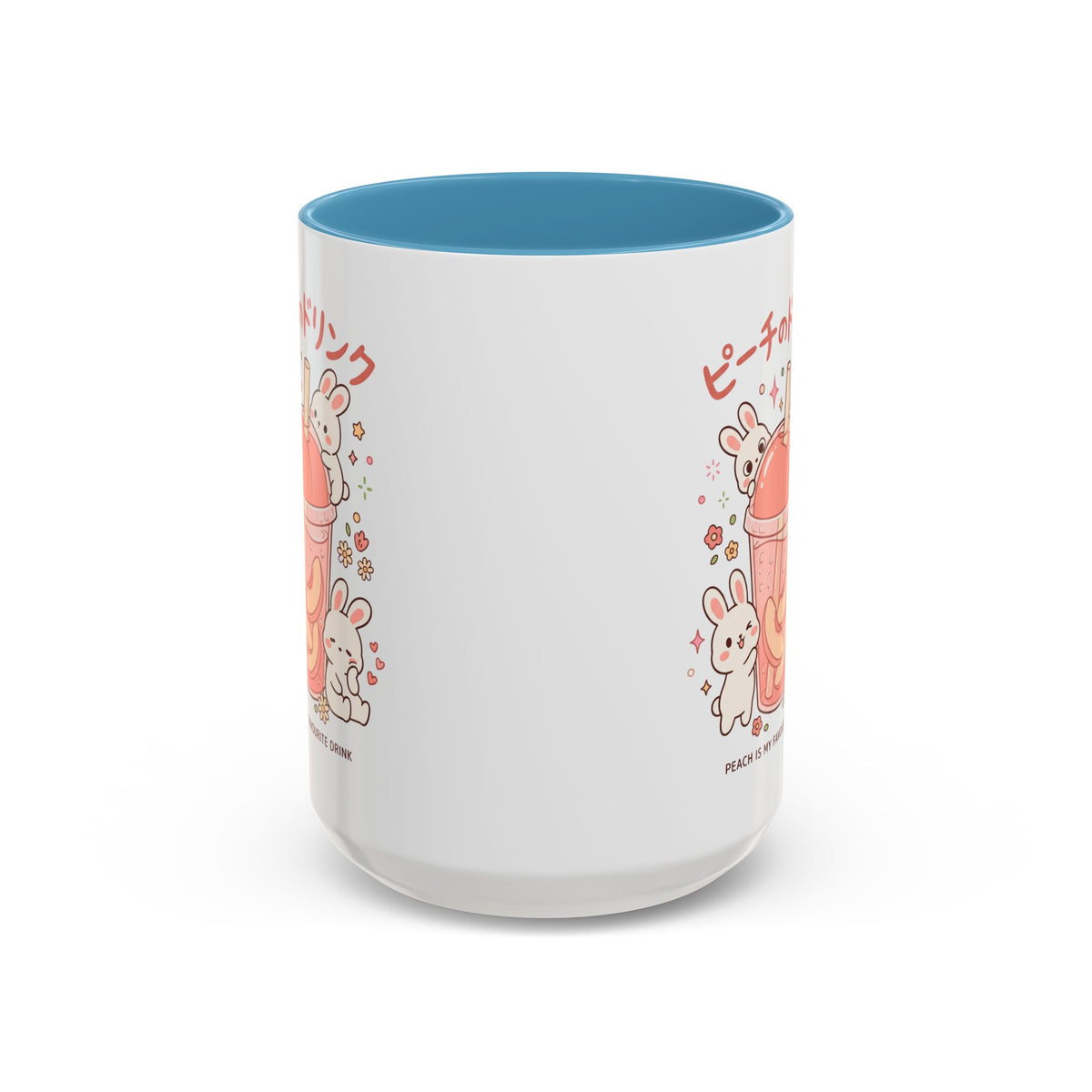 Peach Drink Bunny Mug — Cute Kawaii Coffee Tea Cup (11/15oz)