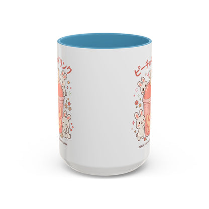 Peach Drink Bunny Mug — Cute Kawaii Coffee Tea Cup (11/15oz)