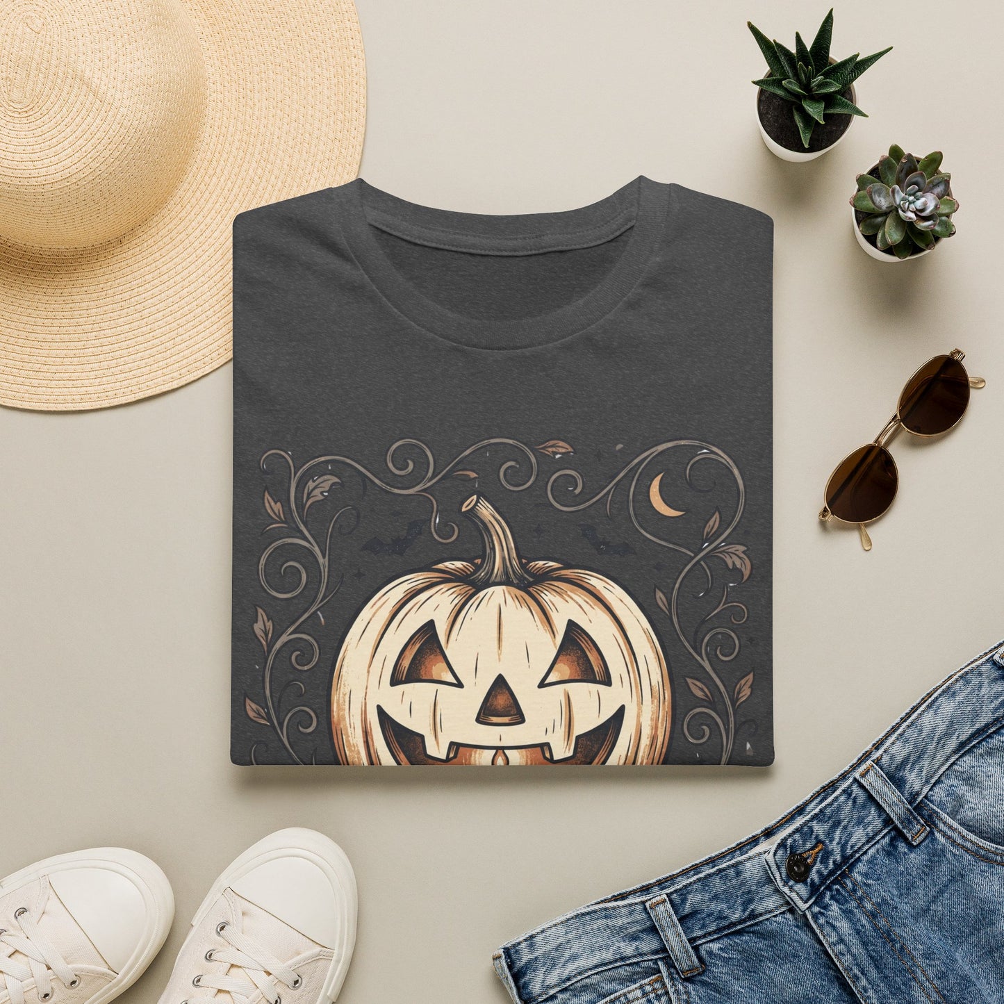 Halloween Pumpkin T-Shirt — "Haunted Harvest: Halloween Nights" Graphic Tee
