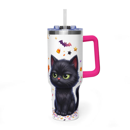 40oz Halloween Ghost and Black Cat Vacuum Thermal Tumbler