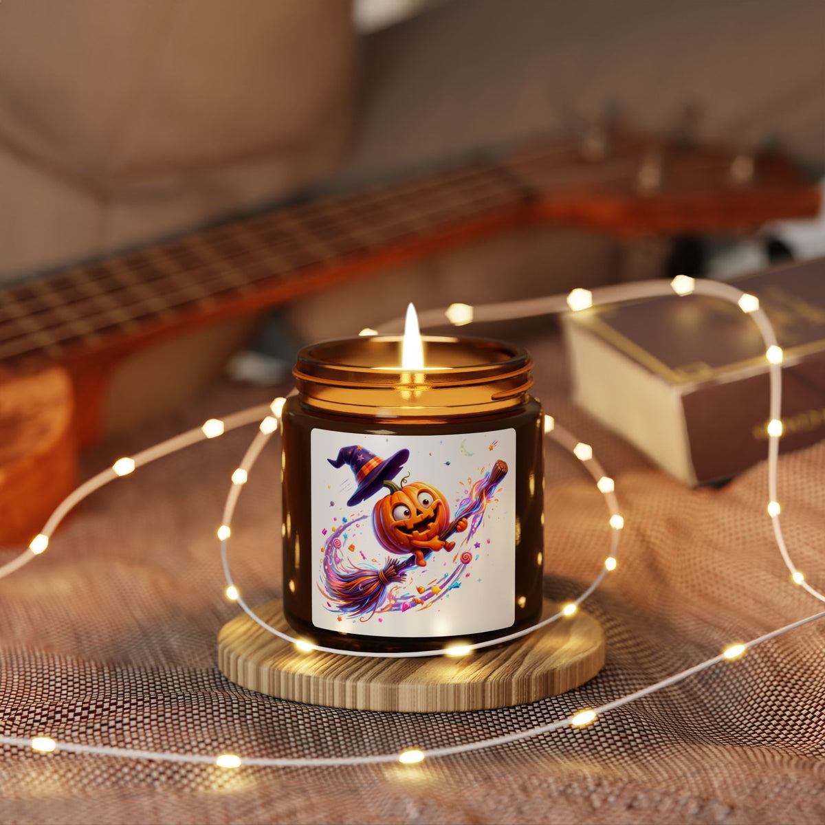 Halloween Pumpkin Magic Soy Candle — Amber Jar (Scented)