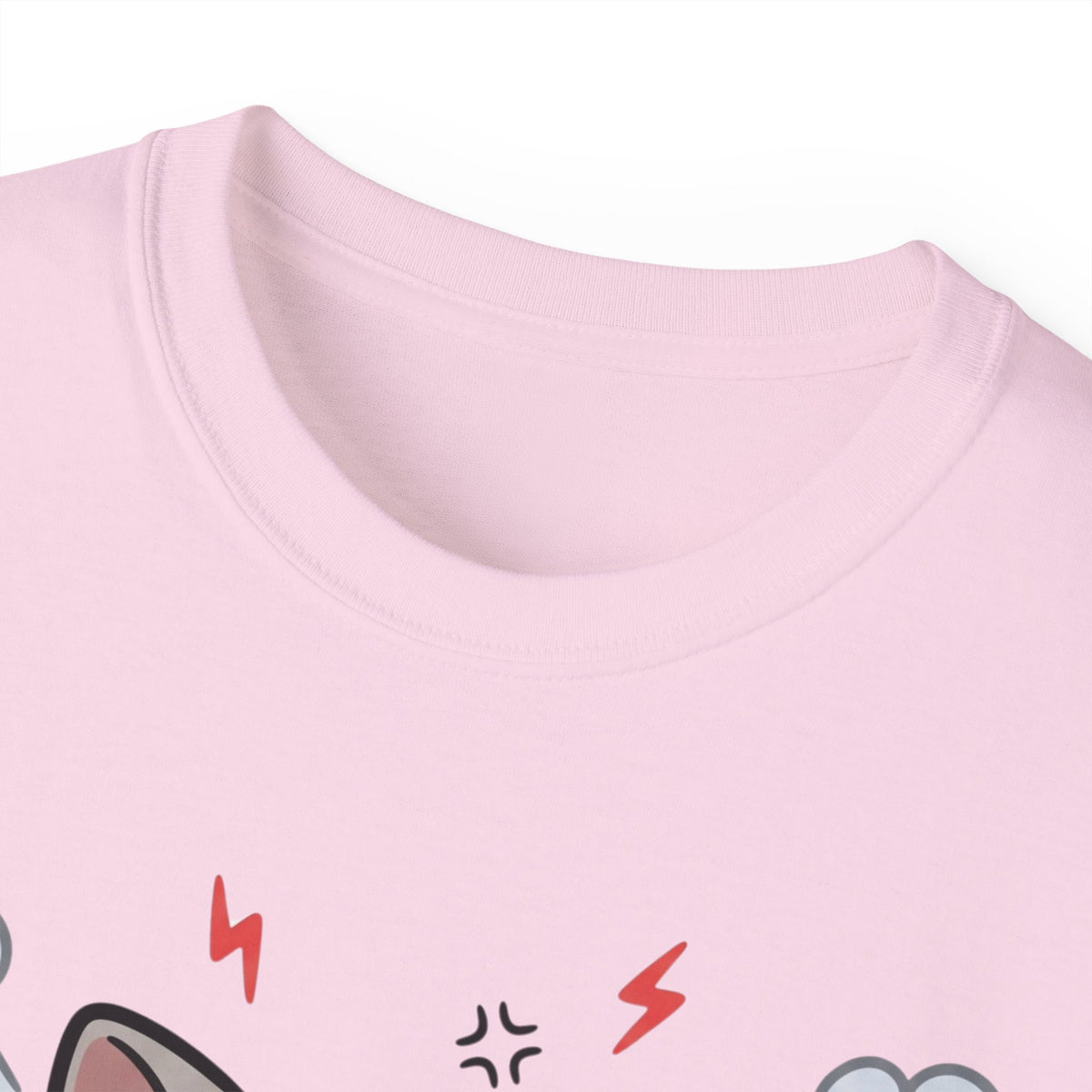 Angry Cute Cat T-Shirt — Cartoon Grumpy Kitty Graphic Tee