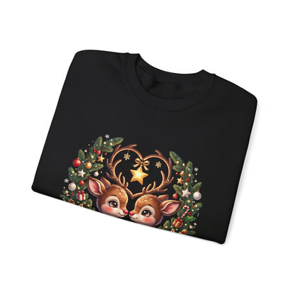 Reindeer In Love Sweatshirt – Cute Christmas Couple Deer Holiday Crewneck