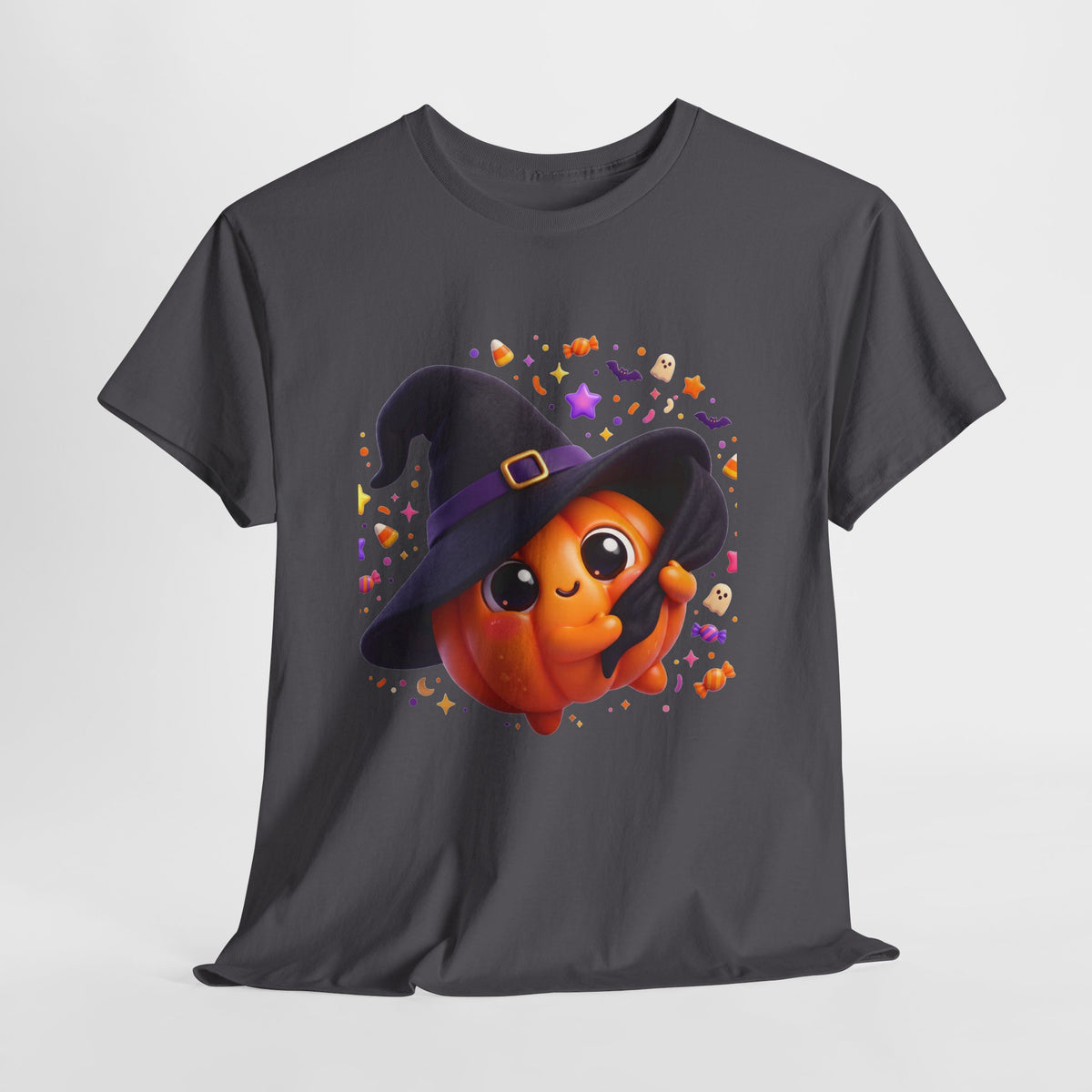 Pumpkin Witch T-Shirt — Cute Halloween Jack-o'-Lantern with Witch Hat
