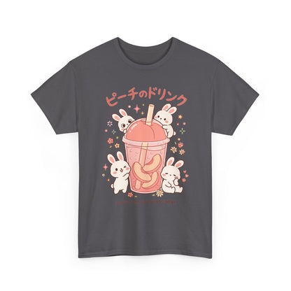 Peach Drink Cute Bunny T-Shirt