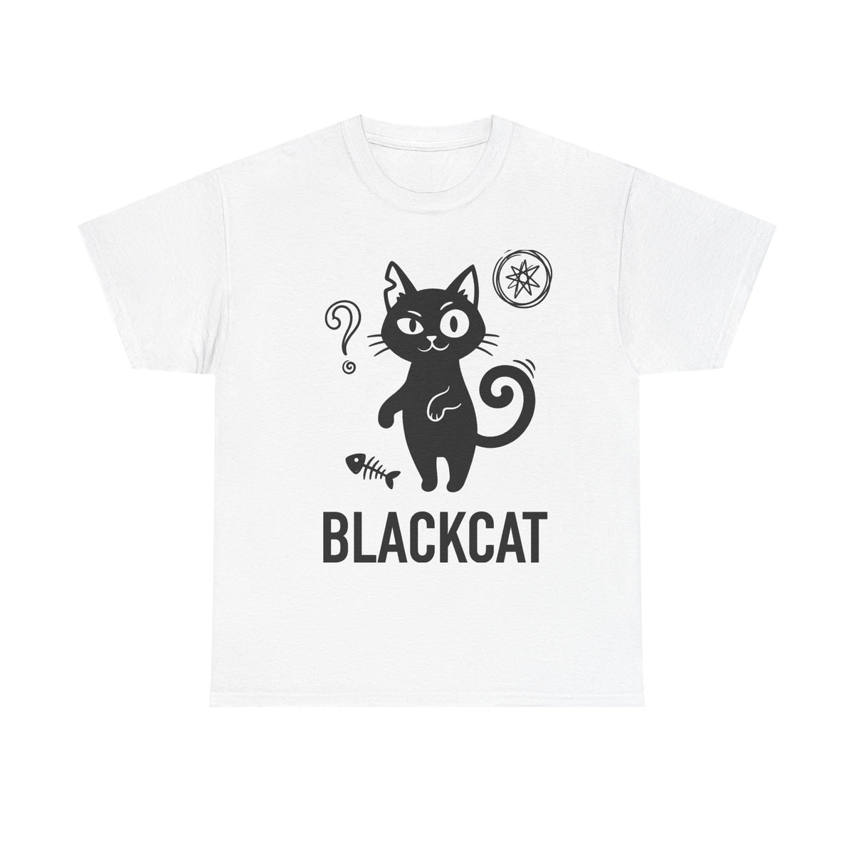 Black Cat Graphic Tee — Cute Cartoon Kitty T-Shirt