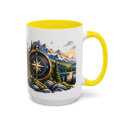 Adventure Compass Mountain Coffee Mug