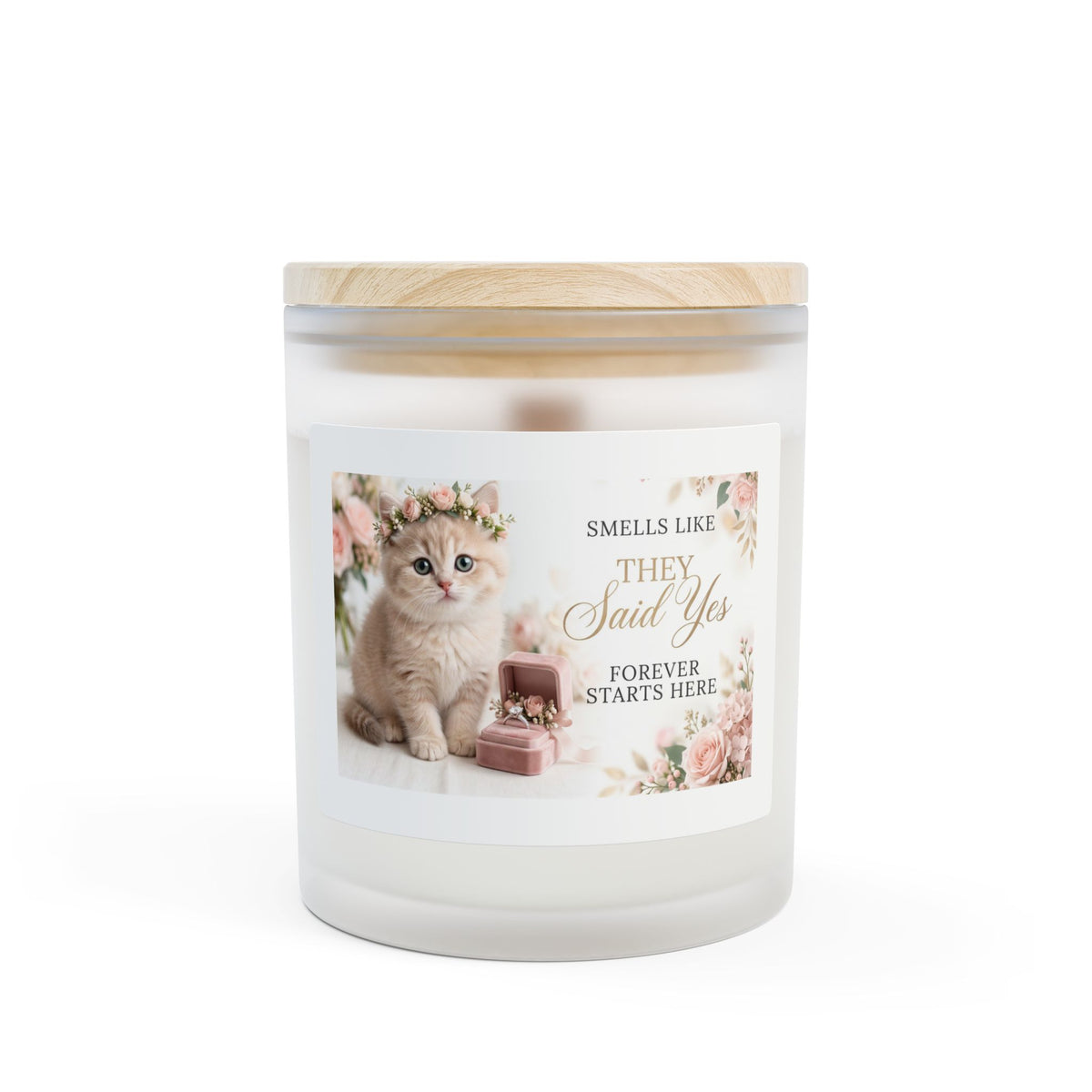 Wedding Proposal Scented Candle — "Smells Like They Said Yes" Frosted Glass, 11oz