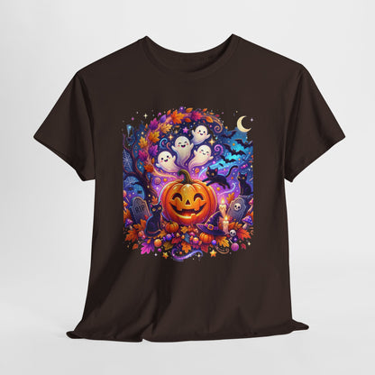 Halloween Pumpkin & Ghosts T-Shirt — Cute Spooky Jack-O'-Lantern Tee
