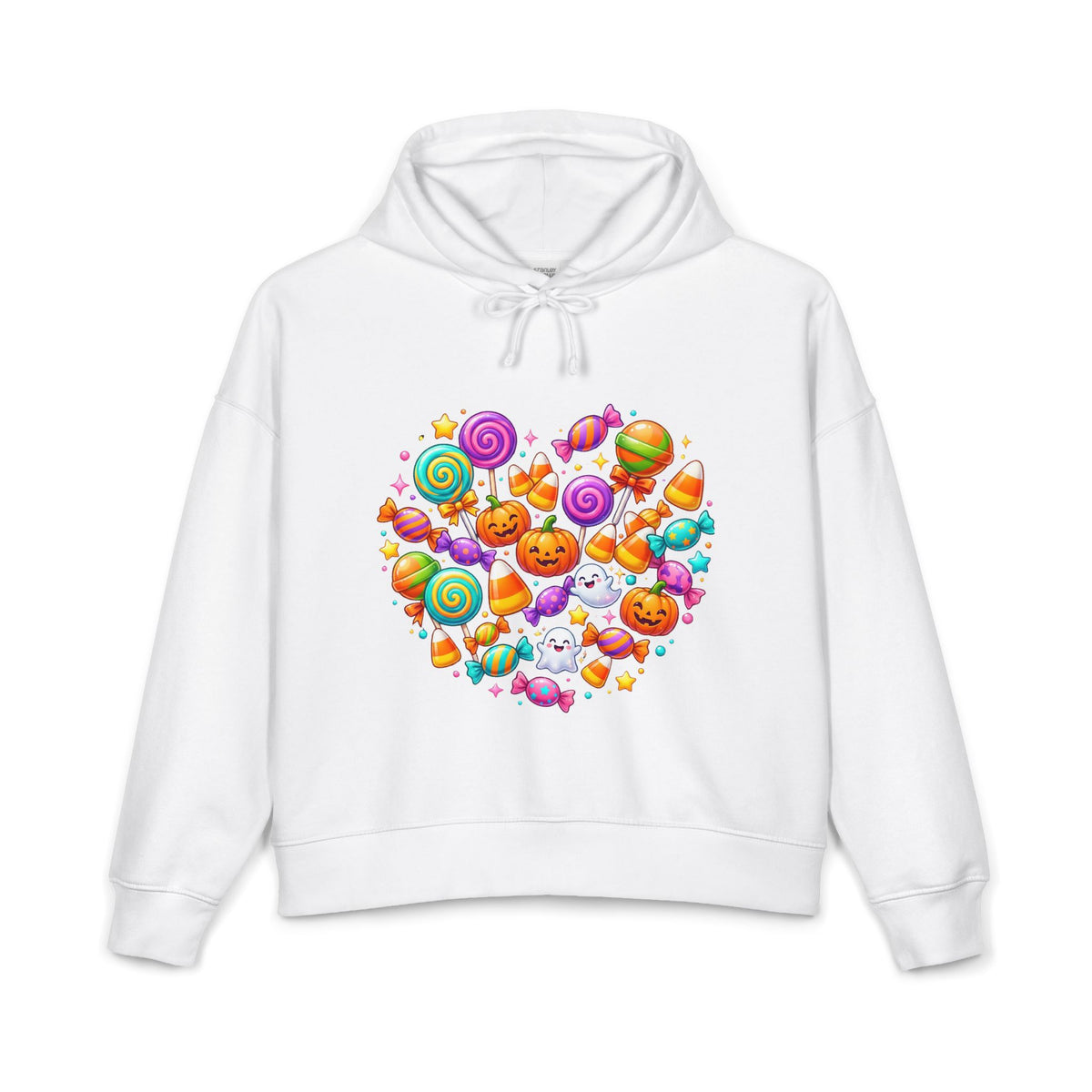 Halloween Candy Heart Hoodie — Cute Pumpkin & Candy Graphic