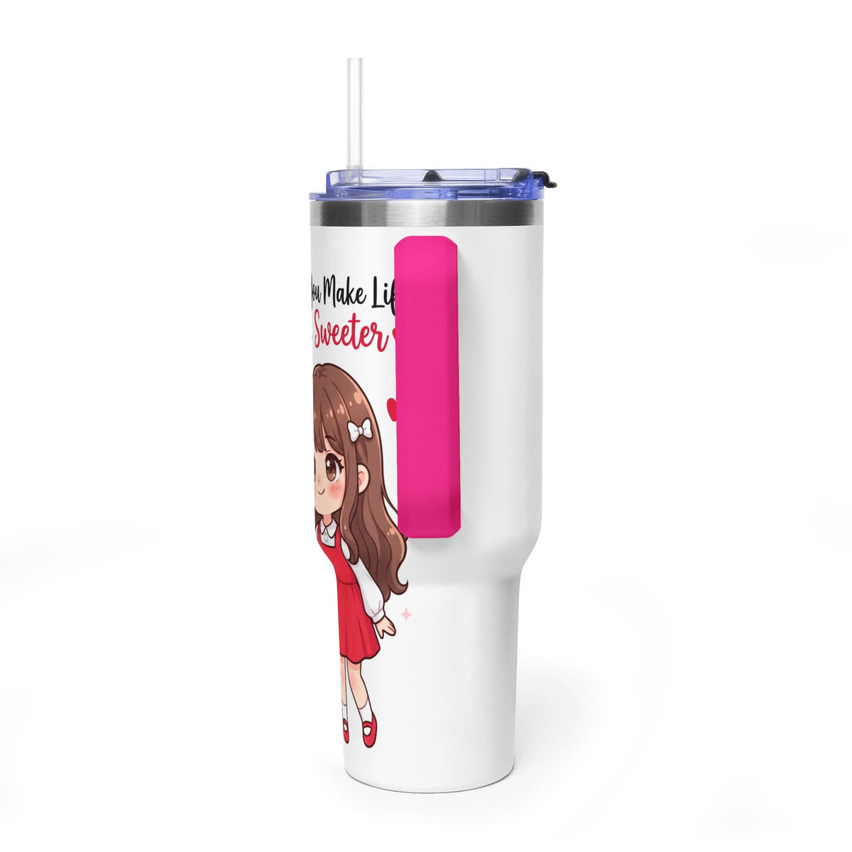 Cute Blushing Boy 40oz Vacuum Thermal Tumbler