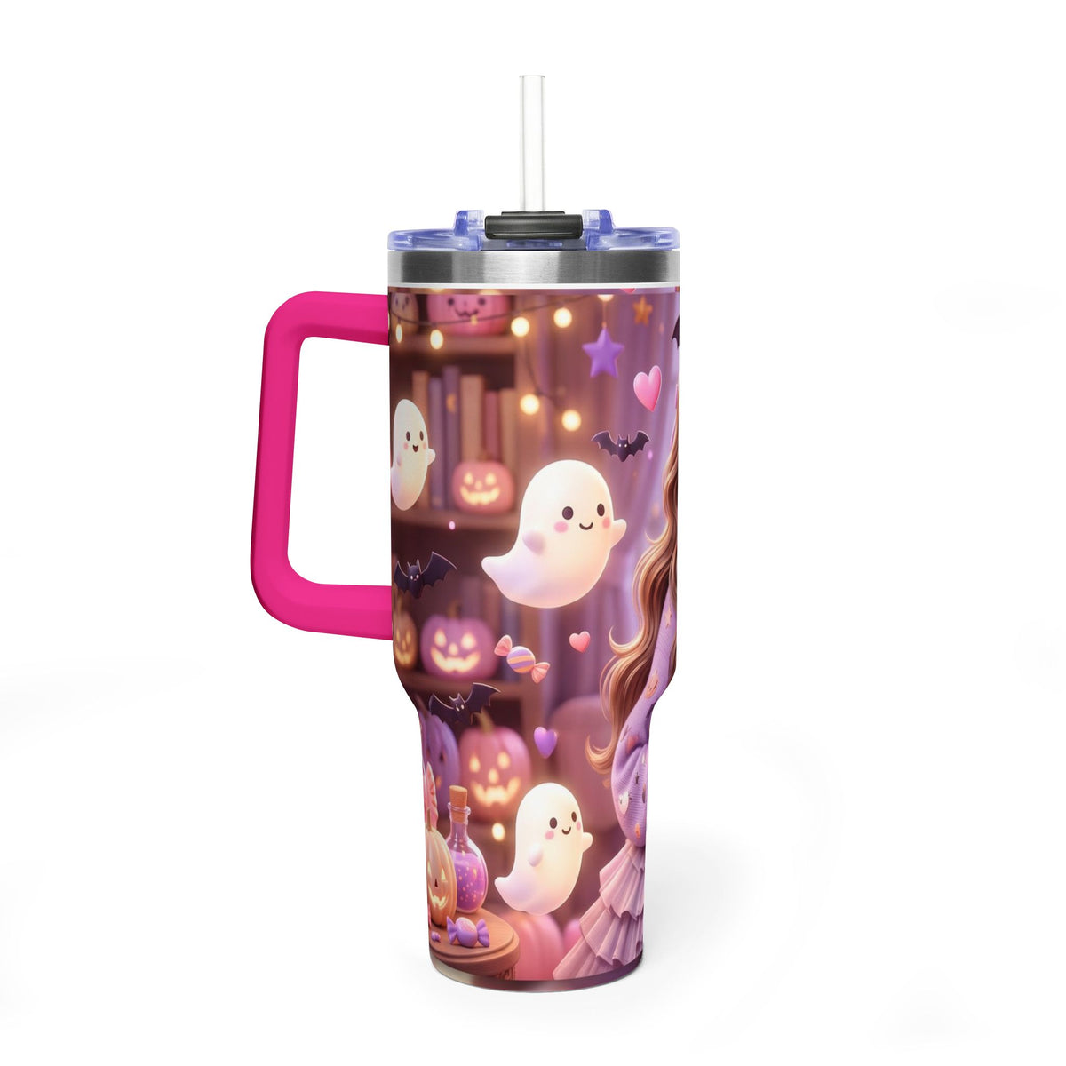 40oz Halloween Girl Ghosts Vacuum Thermal Tumbler