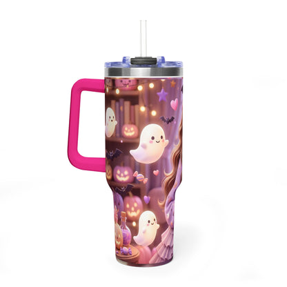 40oz Halloween Girl Ghosts Vacuum Thermal Tumbler