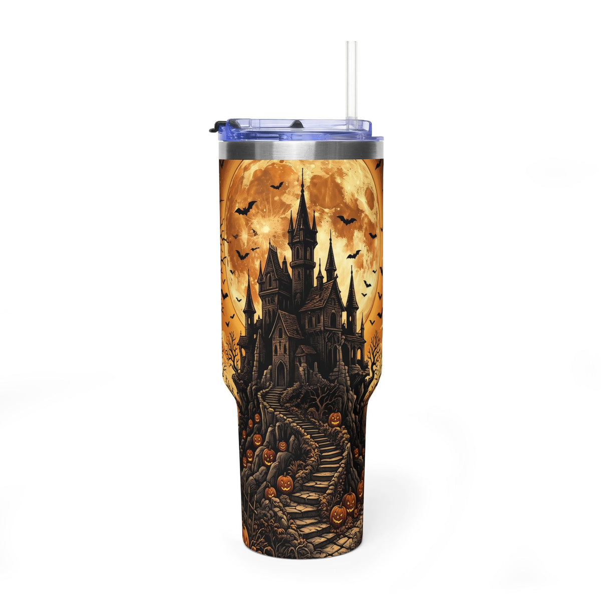 40oz Gothic Haunted Castle Halloween Tumbler