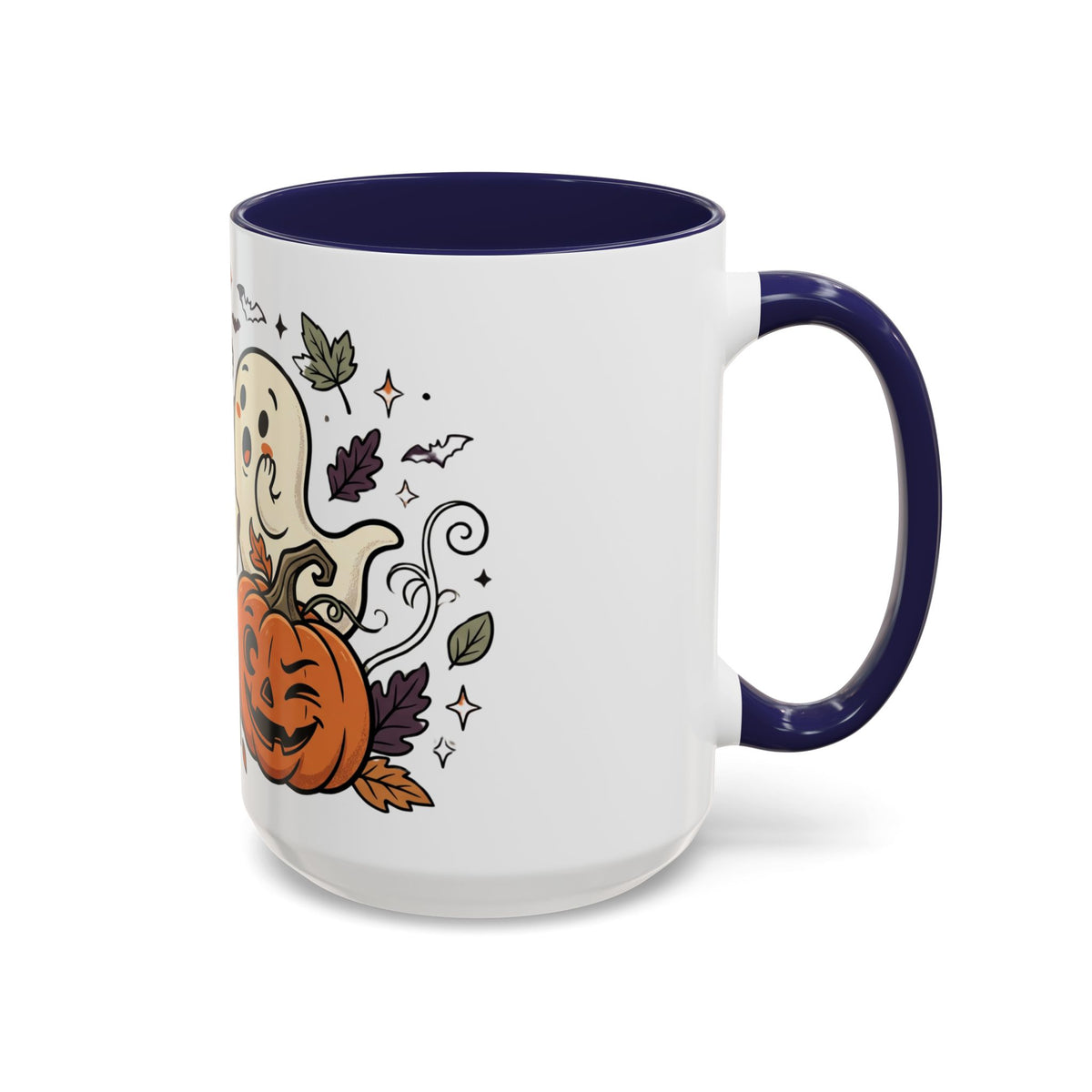 Halloween Ghosts & Pumpkins Coffee Mug — Cute Spooky Accent Mug (11/15oz)