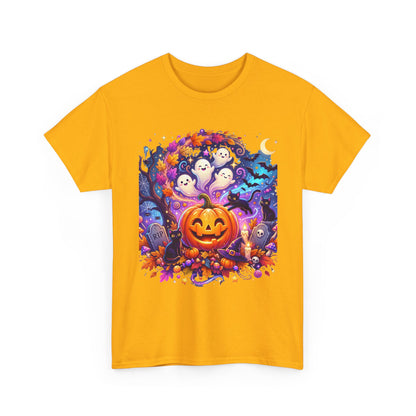 Halloween Pumpkin & Ghosts T-Shirt — Cute Spooky Jack-O'-Lantern Tee