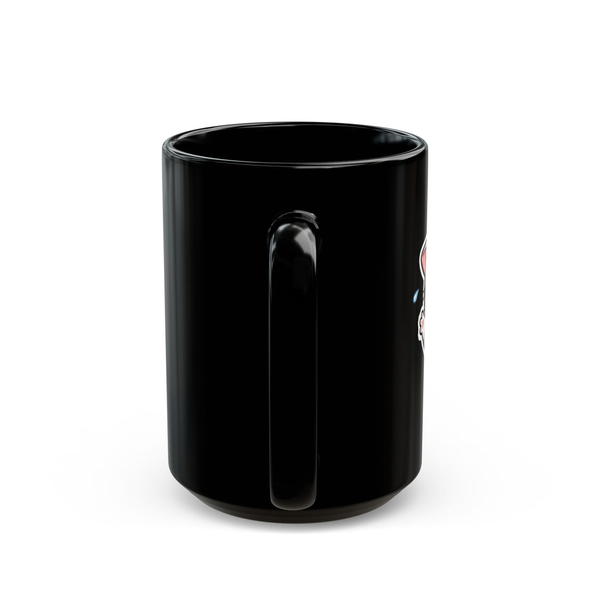 Crying Cat Black Mug (11oz & 15oz) — Cute Sad Kitty Coffee Cup