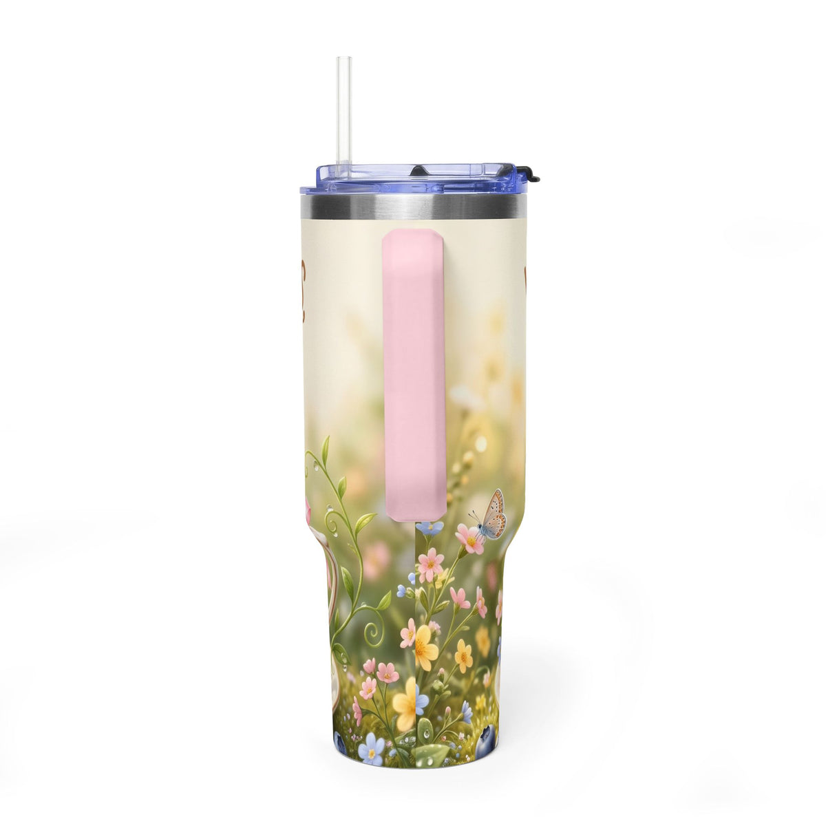 Little Things Big Joy Hedgehog Floral 40oz Thermal Tumbler