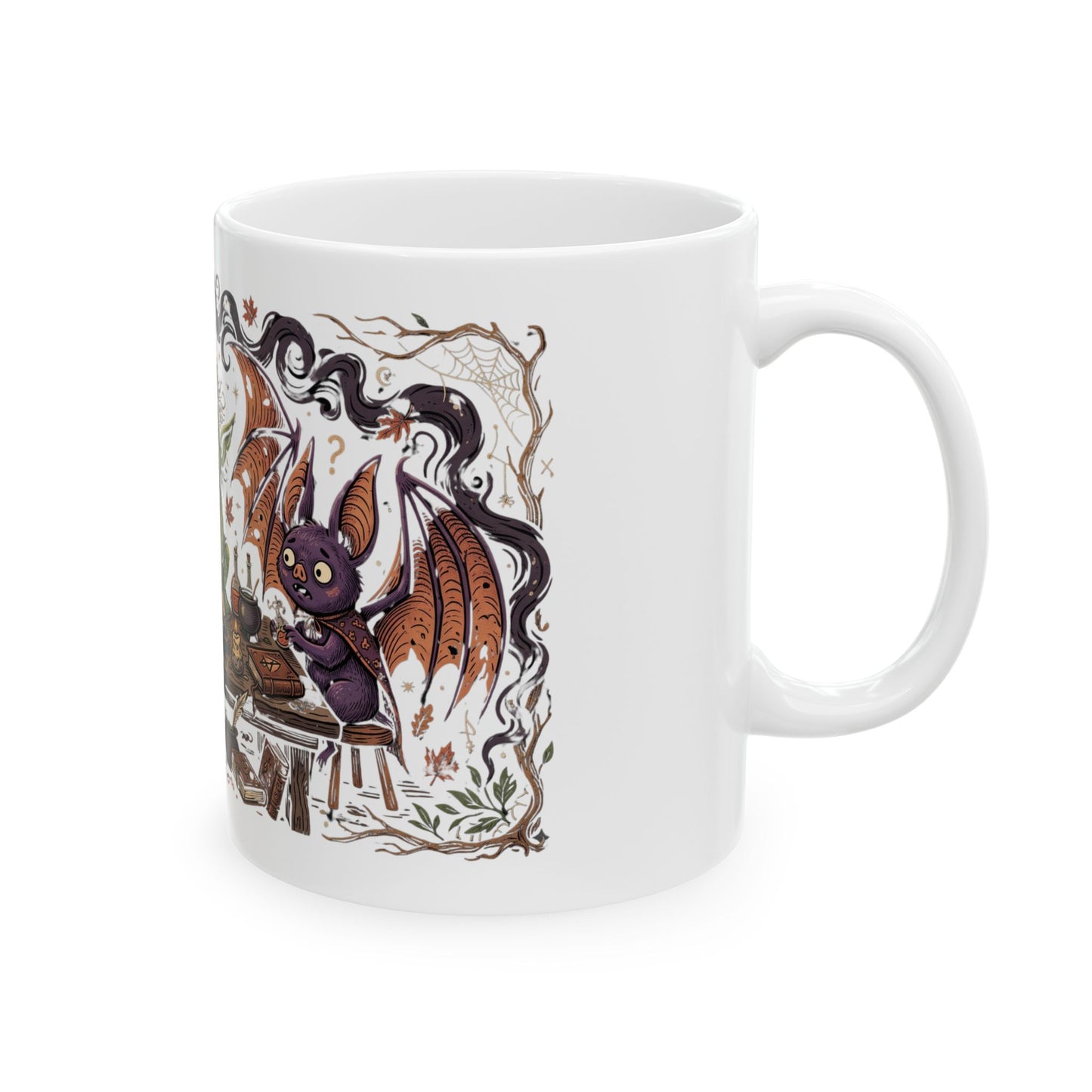 Fantasy Potion Brewing Mug — Cute Goblin & Bat Witchcraft Coffee Cup (11oz/15oz)