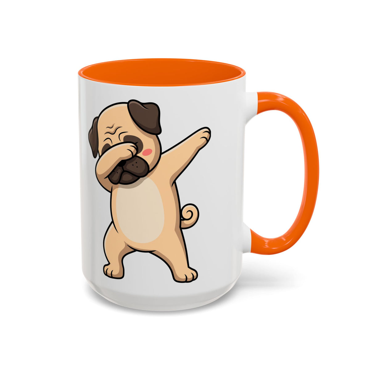 Dabbing Pug Coffee Mug — Cute Dog Accent Mug (11/15 oz)