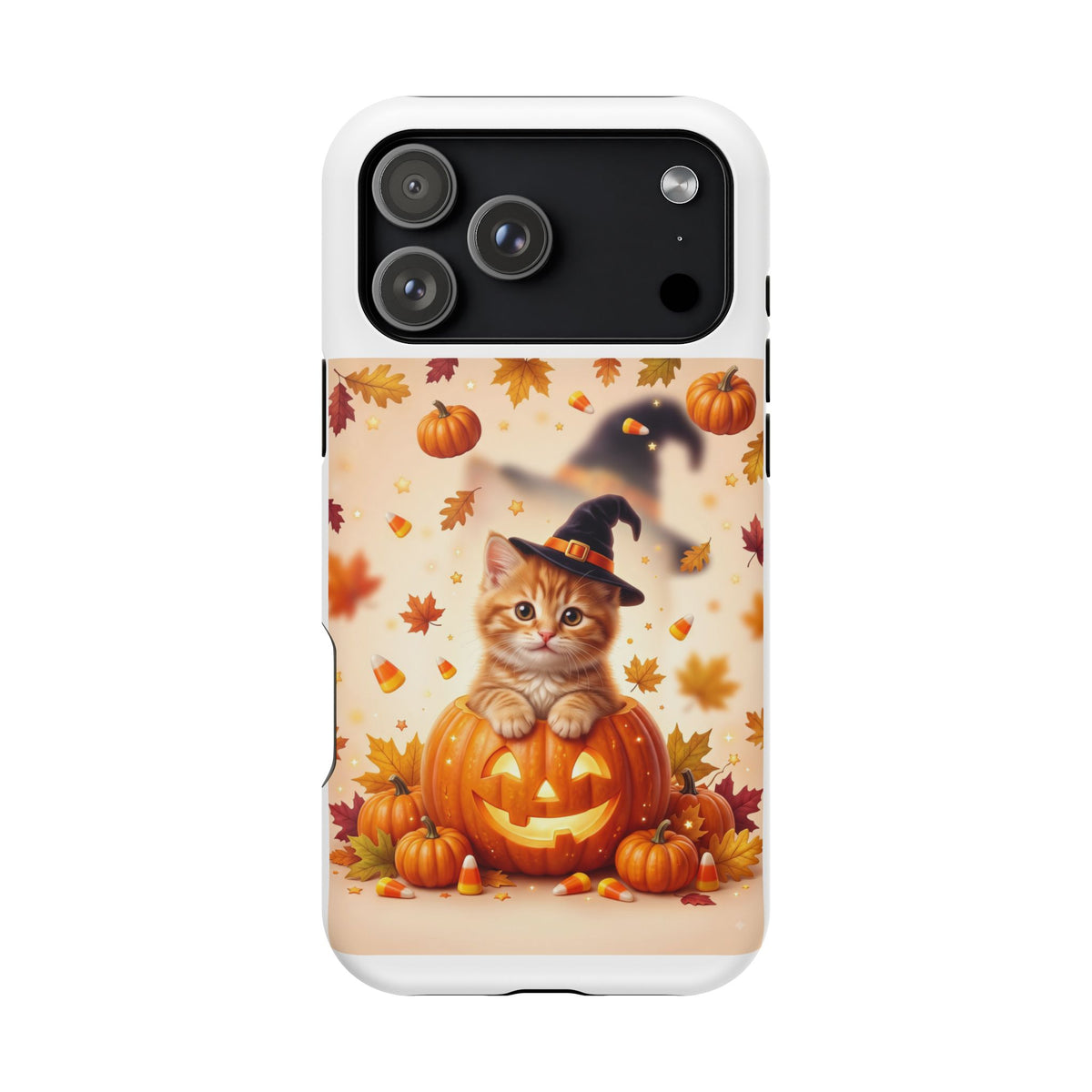 Halloween Kitty Pumpkin Phone Case — Magnetic Impact-Resistant