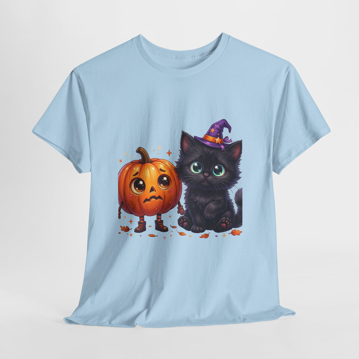 Halloween Black Kitten & Pumpkin T-Shirt