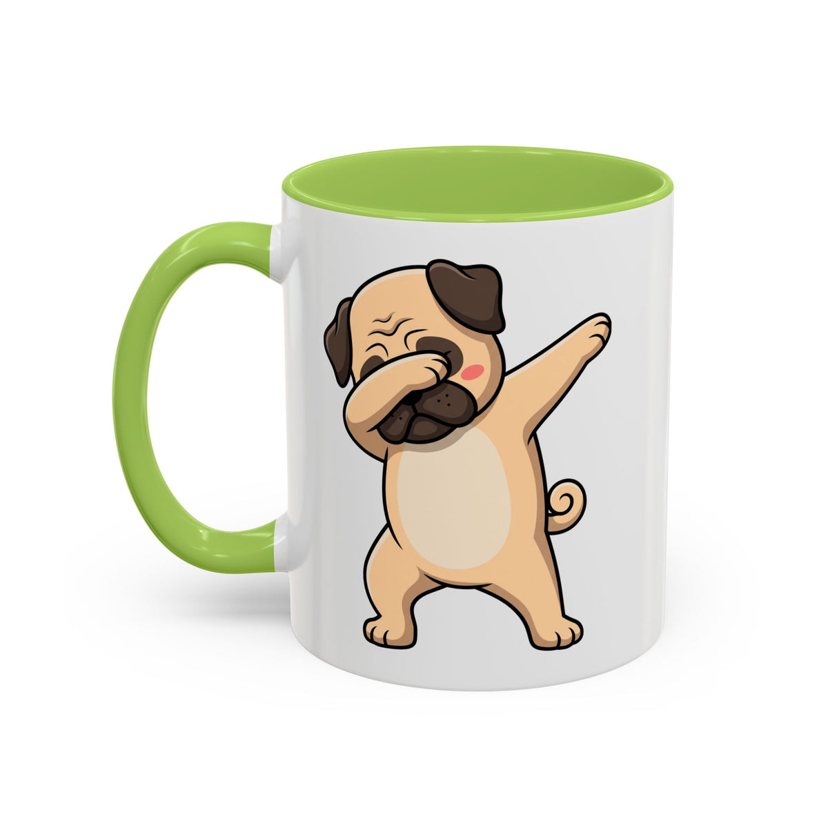 Dabbing Pug Coffee Mug — Cute Dog Accent Mug (11/15 oz)