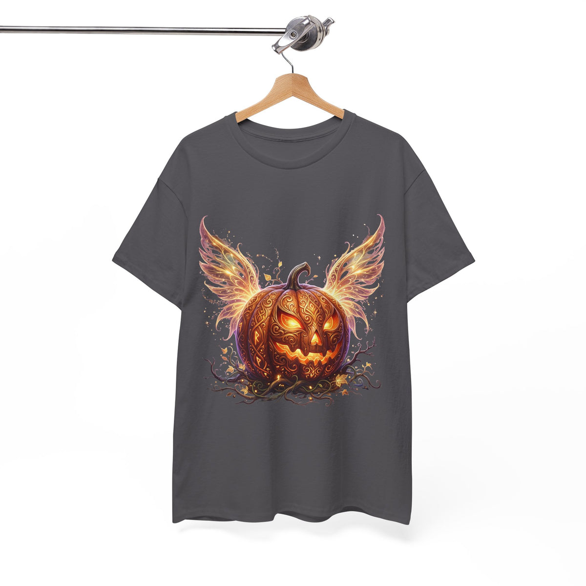 Halloween Pumpkin Tee — Winged Jack-O'-Lantern Graphic Shirt