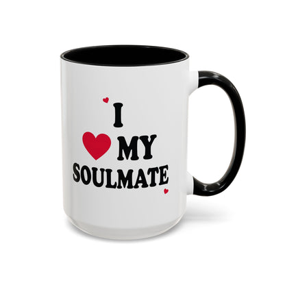 I Love My Soulmate Accent Coffee Mug